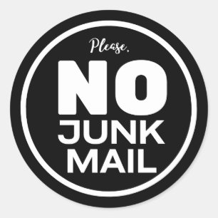 Sticker Rond Pas d'étiquette de courrier indésirable