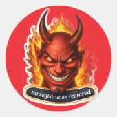 Sticker Rond Pas d'inscription requise (Devant)
