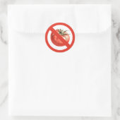 Sticker Rond Pas d'interdiction de tomate ou signe d'allergie à (Sac)