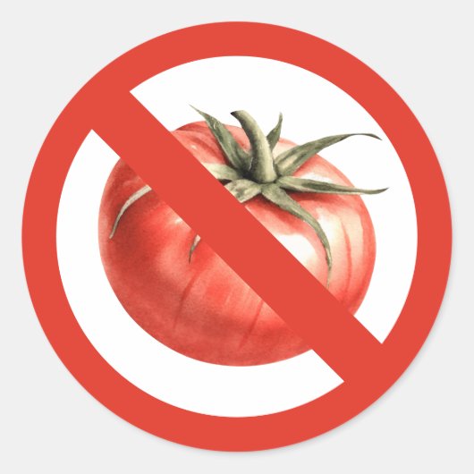 Sticker Rond Pas d'interdiction de tomate ou signe d'allergie à (Devant)
