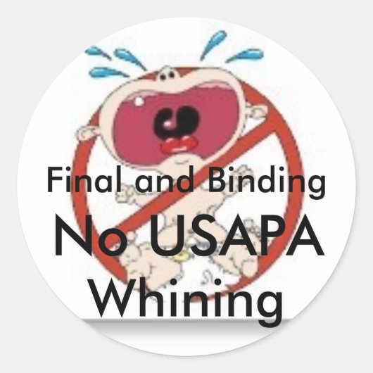 Sticker Rond Pas d'USAPA qui pleure #3 (Devant)