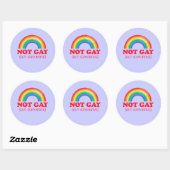 Sticker Rond PAS GAY, mais soutien (Feuille)