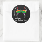 Sticker Rond Pas gay, mais soutien-gorge.png (Sac)