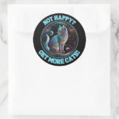 Sticker Rond Pas Heureux, Obtenez Plus De Chats (Sac)
