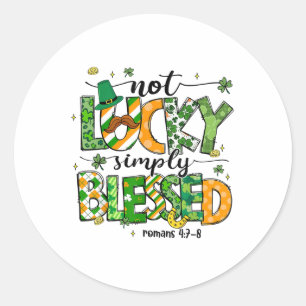 Sticker Rond Pas Lucky Simplement Béni Jour de la Saint Patrick