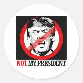 Sticker Rond Pas mon président - Anti-Trump