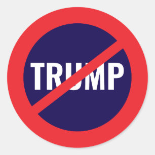 Sticker Rond Pas mon président - Manifestation anti-Trump