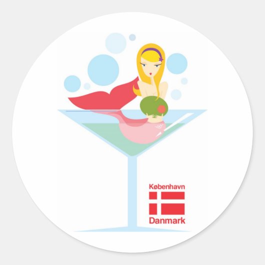 Sticker Rond pas si petite Sirène (Devant)