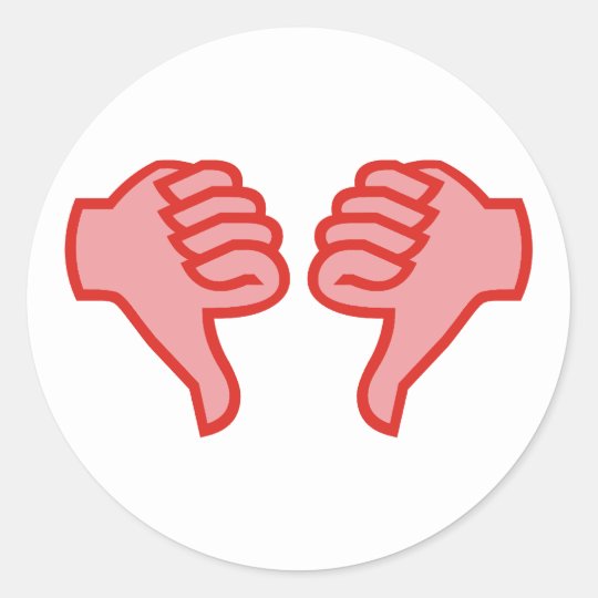 Sticker Rond Pas Urgence Pouce Ok Thumbs Vers Le Bas Zazzle Be