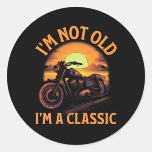 Sticker Rond Pas Vieux Im A Clic - Fête des pères - Motorbik Vi