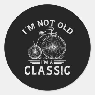 Sticker Rond Pas Vieux Je Suis Un Clic Penny-farthing Pères Vél