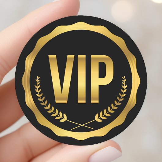 Sticker Rond Pass VIP Gold et Black Laurel