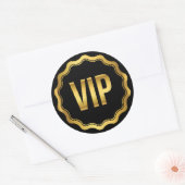 Sticker Rond Pass VIP Gold et Black Wavy (Enveloppe)