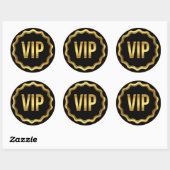 Sticker Rond Pass VIP Gold et Black Wavy (Feuille)
