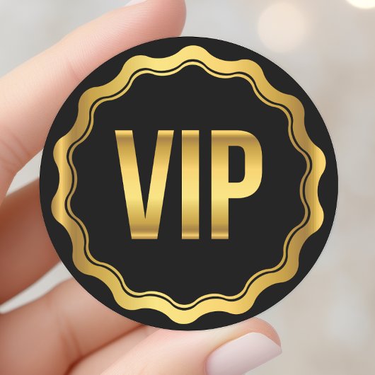 Sticker Rond Pass VIP Gold et Black Wavy