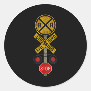 Sticker Rond Passage à niveau Modèle de locomotive de train ama