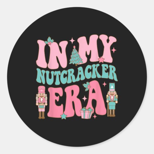 Sticker Rond Passe-noisette rose dans ma noix-casse ère rose ch (Devant)