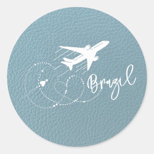 Sticker Rond Passeport Brésil bleu ardoise (Devant)