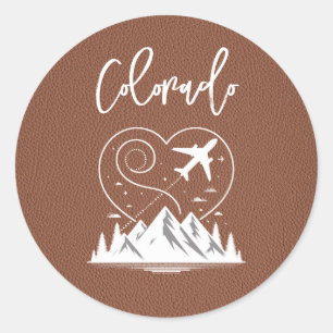 Sticker Rond Passeport Brown du Colorado