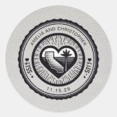 Sticker Rond Passeport de Californie blanche (Devant)