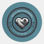 Sticker Rond Passeport de Cyan en Californie (Devant)