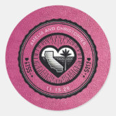 Sticker Rond Passeport de Magenta en Californie (Devant)