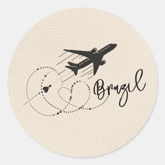 Sticker Rond Passeport du Brésil d'Ivoire (Devant)