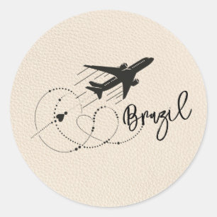 Sticker Rond Passeport du Brésil d'Ivoire