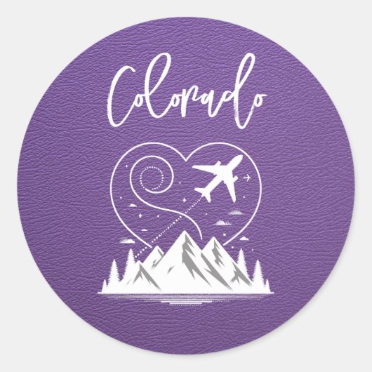 Sticker Rond Passeport du Colorado violet (Devant)
