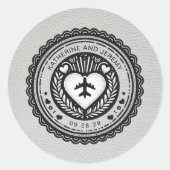 Sticker Rond Passeport du Mexique blanc (Devant)