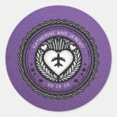 Sticker Rond Passeport du Mexique pourpre (Devant)