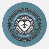 Sticker Rond Passeport du Mexique turquoise (Devant)