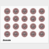 Sticker Rond Passeport Dusty Rose California (Feuille)