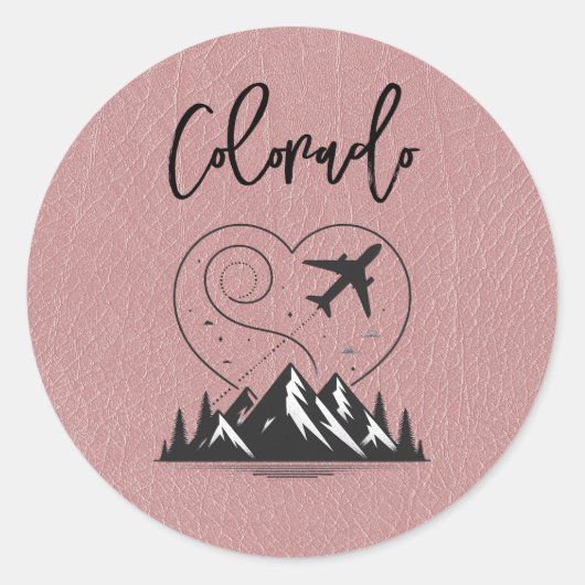Sticker Rond Passeport Dusty Rose Colorado (Devant)
