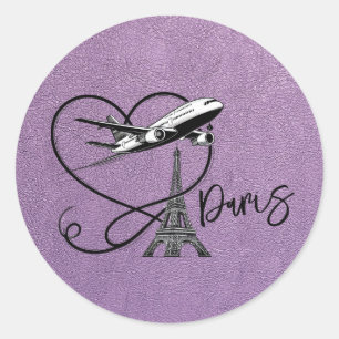 Sticker Rond Passeport Lavender Paris