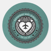 Sticker Rond Passeport Mexique Turquoise (Devant)