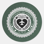 Sticker Rond Passeport Mexique Vert (Devant)