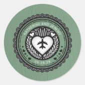 Sticker Rond Passeport Mexique Vert (Devant)