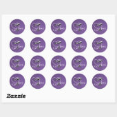 Sticker Rond Passeport Paris violet (Feuille)