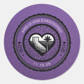 Sticker Rond Passeport Purple California (Devant)