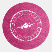 Sticker Rond Passeport rose Aruba (Devant)