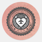 Sticker Rond Passeport rose Gold Mexique (Devant)