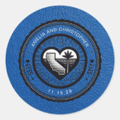 Sticker Rond Passeport Royal Blue California (Devant)