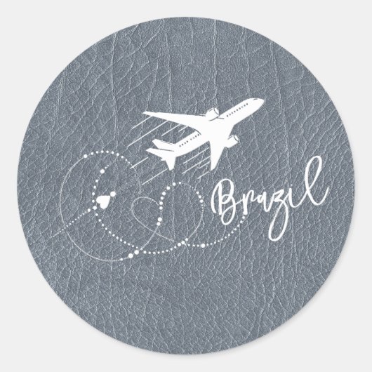 Sticker Rond Passeport Silver Brésil (Devant)