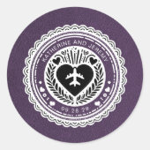 Sticker Rond Passeport Violet Mexique (Devant)