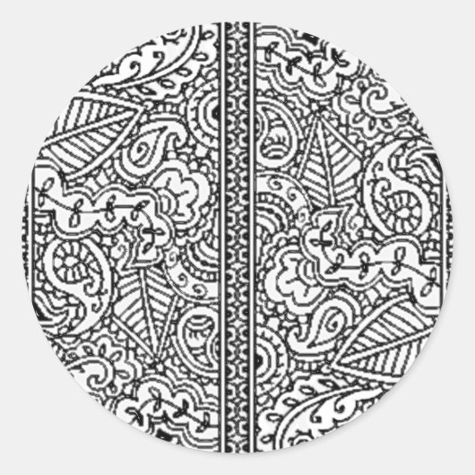 Sticker Rond Passion de Paisley (Devant)