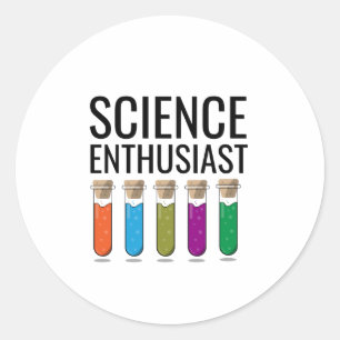 Sticker Rond passionné de science