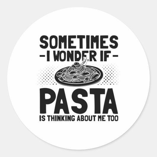 Sticker Rond Pasta Lover | Spaghetti Bologne Idée cadeau (Devant)