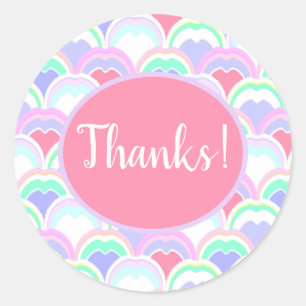 Sticker Rond Pastel amusant Motif de plumes de paon abstraites
