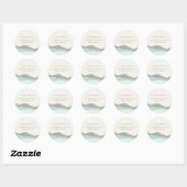 Sticker Rond Pastel Aqua Grey Kraft Mountain Wave Adresse (Feuille)